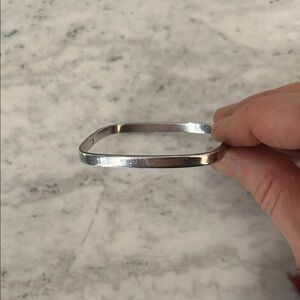 Silver Square Bangle Bracelet